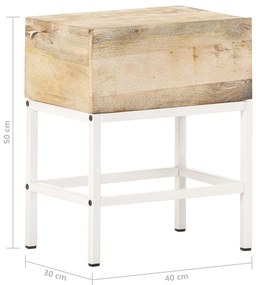 Mesa de cabeceira 40x30x50 cm madeira de mangueira maciça