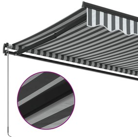 Toldo retrátil manual 500x300 cm antracite e branco