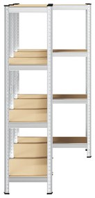 Prateleiras de armazenamento de 4 camadas 3 pcs aço prateado