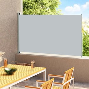 vidaXL Toldo lateral retrátil para pátio 180x300 cm cinzento