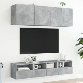 Móvel parede p/ TV 40x30x30 cm derivados madeira cinza cimento