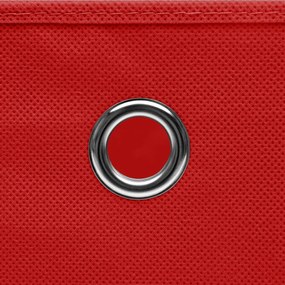 Caixas de arrumação 4 pcs 32x32x32 cm tecido vermelho