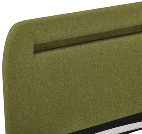 Estrutura de cama com LED em tecido 180x200 cm verde