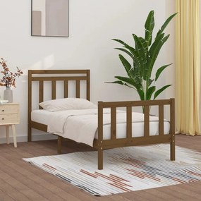 vidaXL Estrutura de cama 100x200 cm madeira pinho maciço castanho mel