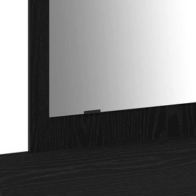 Mesa de Maquiagem de Parede em Carvalho Preto, 100x40x70 cm