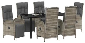 Conjunto de Jantar de Jardim com 7 Peças e almofadas em Poliéster Ratt
