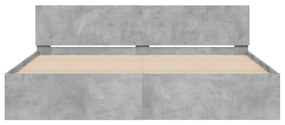 Estrutura de cama com cabeceira 160x200 cm cinzento cimento