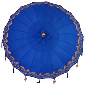 Guarda-sol Outros Manual Azul x 250 cm Algodão e madeira