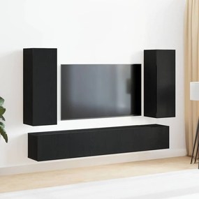 vidaXL Conjunto de estante para TV de 5 peças em carvalho preto