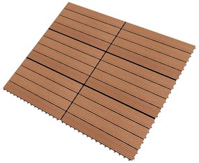 Ladrilhos 60x30 cm 6 pcs 1m² WPC castanho