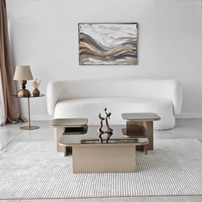 Conjunto de Mesas de Centro Jazz – Bege Bronze – Várias Medidas