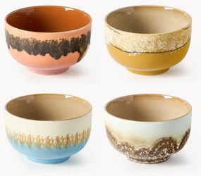 Taças pintadas à mão 70's, conjunto de 4