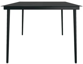 7 pcs conjunto de jantar para jardim cinza e preto