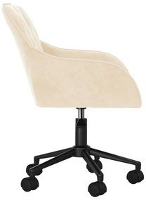 Cadeiras de jantar giratórias 2 pcs veludo cor creme