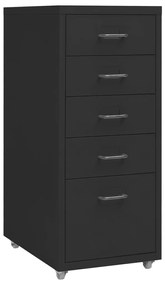 335914 vidaXL Arquivador móvel 28x41x69 cm metal preto
