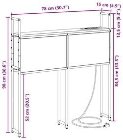 Cabeceira de armazenamento com cabeceira Carvalho sonoma 75 cm
