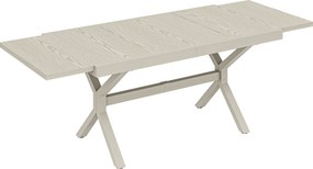 Outsunny Mesa de Jardim Extensível com Superfície em Alumínio 154/214x85 cm com Efeito Madeira para 8-10 Pessoas Cinza Claro | Aosom Portugal