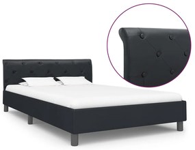 Estrutura de cama 140x200 cm couro artificial preto