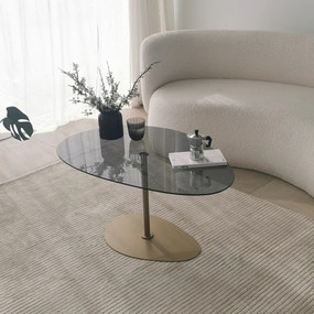 Mesa de Centro Porto – Cinzento Escuro e Dourado – 90 x 40 x 60 cm
