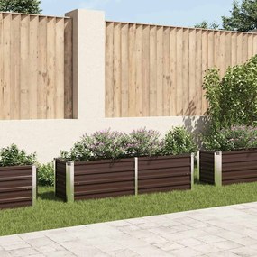 Canteiro elevado de jardim aço galvanizado 160x40x45cm castanho