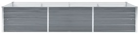 Canteiro elevado de jardim aço galvanizado 240x80x45cm cinzento