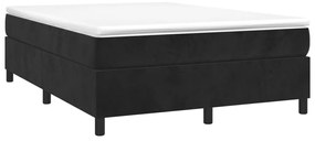 Estrutura de cama sem colchão 140x190 cm veludo preto