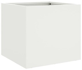 Vasos/floreiras 2 pcs 32x30x29 cm aço laminado a frio branco