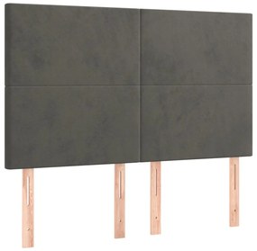 Estrutura de cama sem colchão 140x190 cm veludo cinzento-escuro