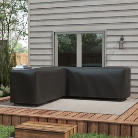 Capa de proteção impermeável para conjunto de jardim de canto, lona Oxford 420D, resistente à água e aos raios UV, 250 x 250 x 79 cm, preta