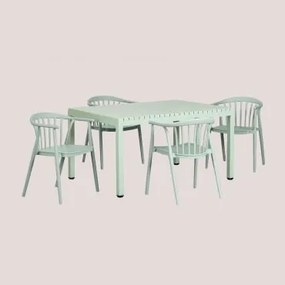 Conjunto de mesa de alumínio (140x100 cm) Marti e 4 cadeiras - Sklum