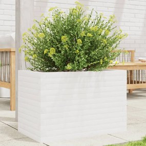 vidaXL Vaso/floreira de jardim 70x40x45,5 cm pinho maciço branco