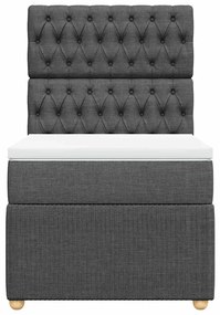 Cama com molas/colchão 80x200 cm tecido cinzento-escuro