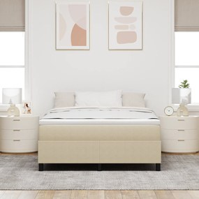 Cama Box Spring com Colchão Verde Claro Cinza 140x200 cm Tecido de Cor