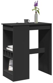Mesa de bar com prateleiras derivados de madeira preto