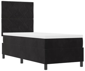 Cama Box com Colchão vidaXL Preto 80x200 cm Veludo
