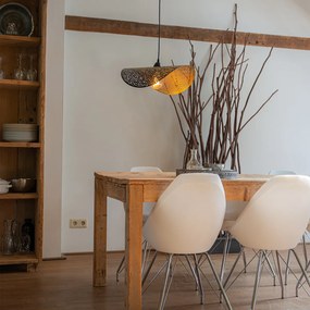 Candeeiro de suspensão oriental preto com dourado 50 cm - Japke