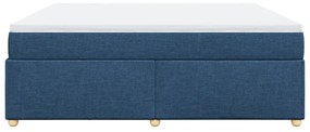 Cama com molas/colchão 200x200 cm tecido azul
