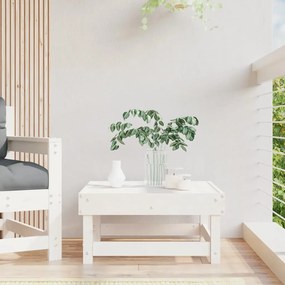 Apoio de pés para jardim madeira de pinho maciça branco