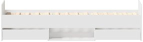 Estrutura de cama c/ painéis cabeceira e pés 75x190 cm branco
