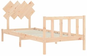 Estrutura cama de solteiro c/ cabeceira madeira maciça