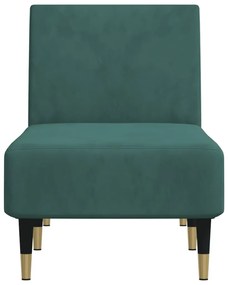 Chaise longue veludo verde-escuro