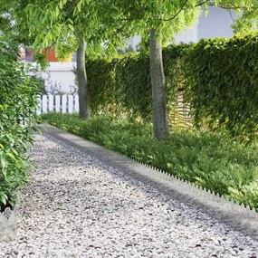 vidaXL Delimitadores de relvado 20 pcs Prateado 103 x 0,05 x 22 cm