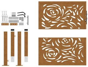 Portão de jardim 105x105 cm design de chama de aço resistente