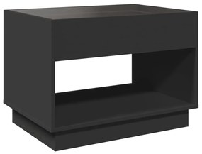 Mesa de centro luzes LED Infinity 70x50x50 cm preto