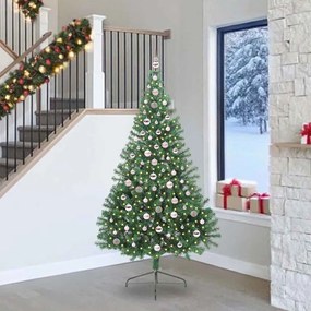 vidaXL Árvore de Natal Artificial Pré-iluminada Verde 240 cm PVC