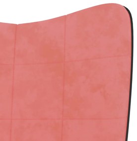Cadeira de descanso PVC e veludo rosa