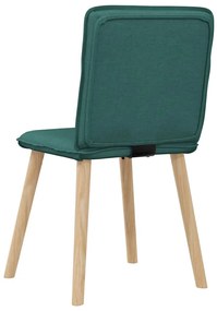 Cadeiras de jantar 2 pcs tecido verde-escuro