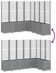 Vaso/floreira jardim c/ treliça 160x160x140 cm PP cinza-claro