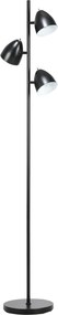 Candeeiro de pé para sala de estar, estilo industrial, com 3 abajures orientáveis em aço, 38 x 28 x 169 cm, preto