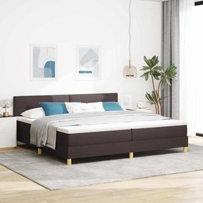 vidaXL Cama Box Spring com Colchão Castanho 200x200 cm Tecido